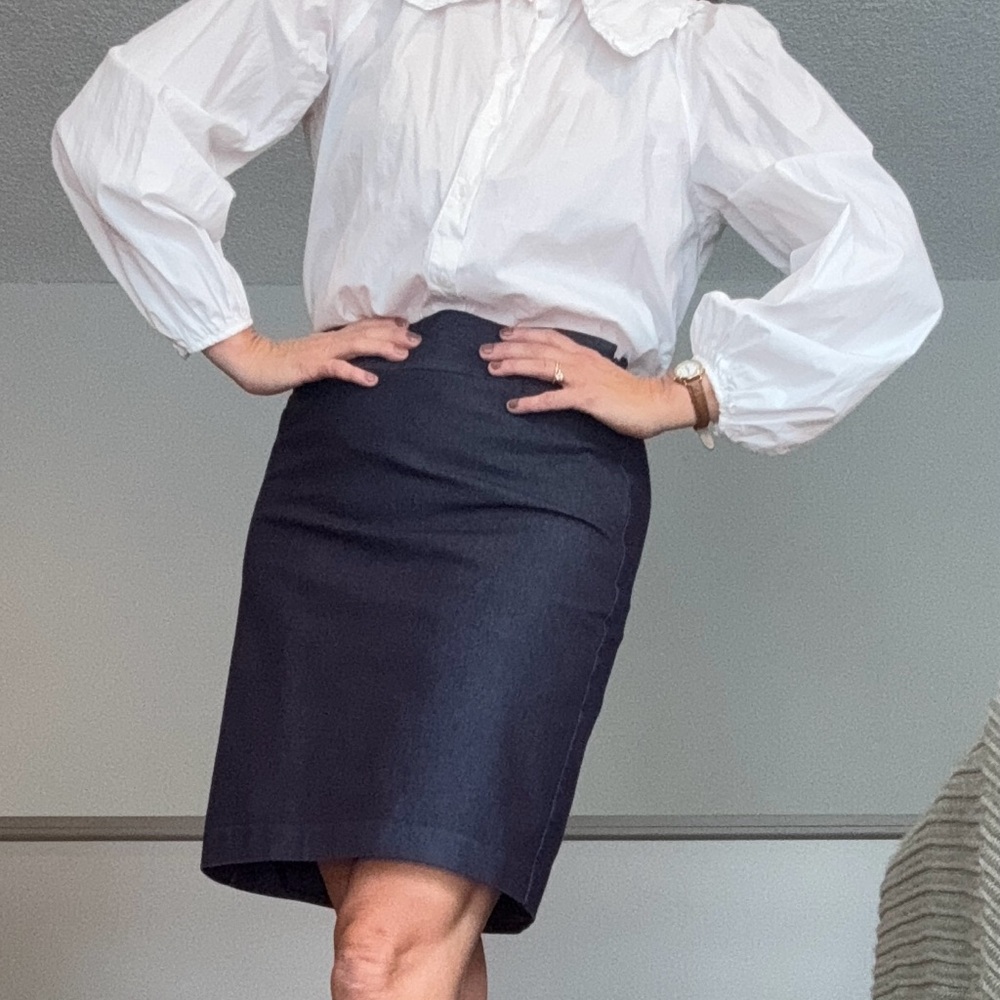 Classic Navy Pencil Skirt